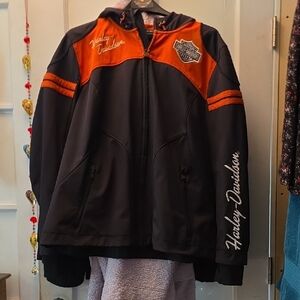 Harley-Davidson Black and Orange Hoodie